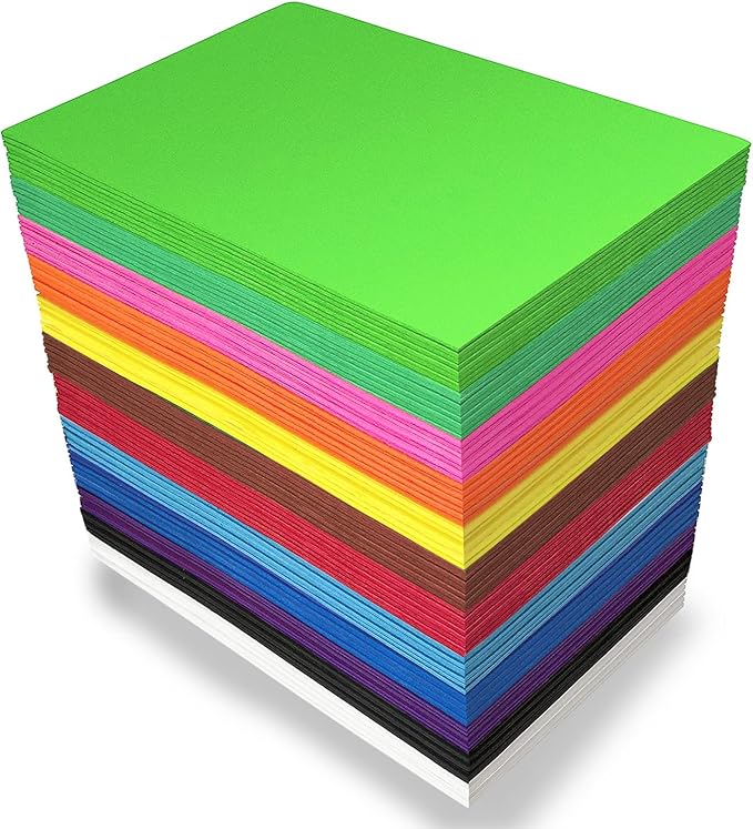 96pcs Foam Sheet Crafts 8.5X 5.5 in 12 Assorted Colors Eva Foam Paper Pieces by Do%C2%B2ping