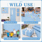 Blue Composition Bulletin Board Roll Non-Woven Fabric Poster 16in X 20ft | Back - Image 6