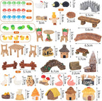 84 Pcs Fairy Garden Accessories, Miniature Village Starter Kit - Image 4