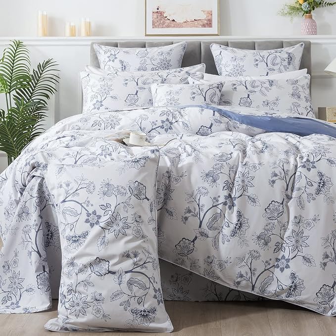 FADFAY Twin XL Duvet Cover Set Floral Bedding Percale Cotton 600 TC College by CottonWorldSweetDream