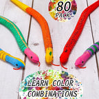 BBTO 80 Pieces Wooden Snake Bulk Jointed Flexible Unfinished Wooden Wiggly Snake - Image 5