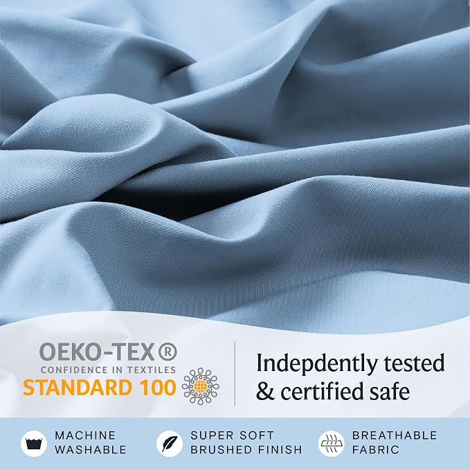LuxClub 4 PC King Sheet Set, Breathable Luxury Bed Sheets, Deep Pockets 18" - Image 5