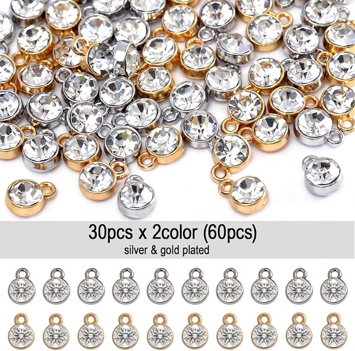 stino 40/48Pcs Paired Crystal Pendants Charms - Image 3
