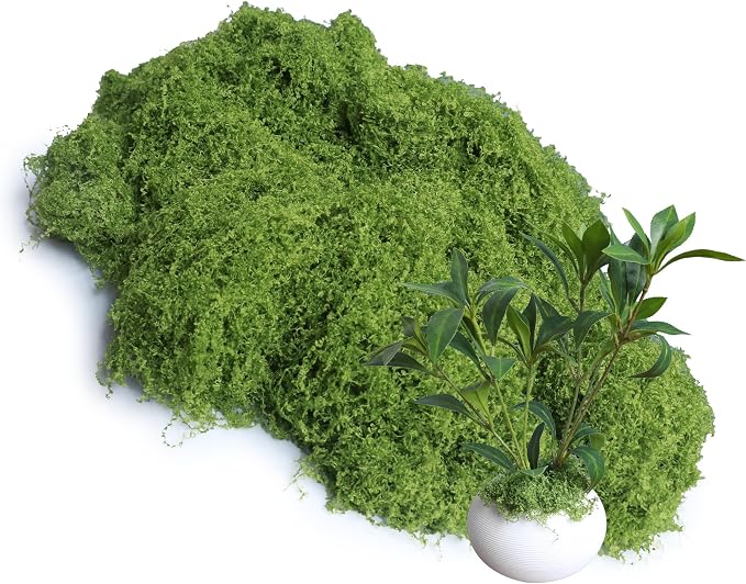 Light Green 8.8oz Artificial Floral Moss Fake Greenery Moss Faux Plant by Forlaoers