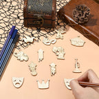 LiQunSweet 200 Pcs Carnival Theme Unfinished Wood Cutout Circus Clown Mask - Image 5