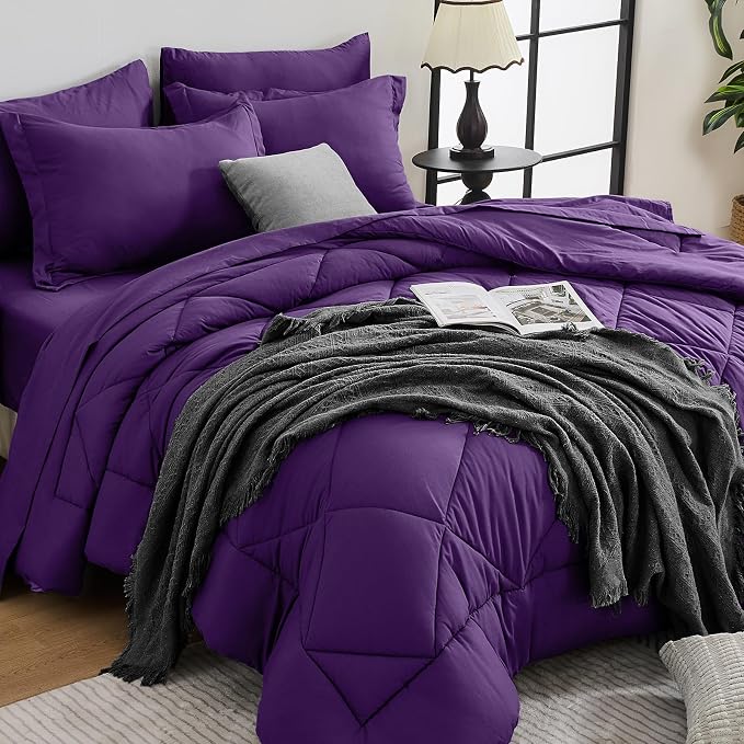 HEVUMYI Purple Queen Comforter Set by HEVUMYI