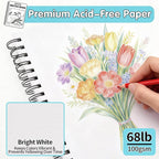 FIXSMITH 9"X12" Blue Sketch Book, 400 Sheets Spiral Sketchbook, Acid Free - Image 2