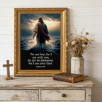 Vintage Gold Framed Jesus Wall Art Jesus Walking on Water Christian Canvas - Image 3