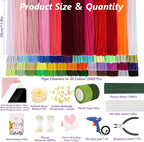 Cwczhi 3600 PCS Pipe Cleaner Flower Kit, 52 Colors Pipe Cleaners Craft | - Image 2