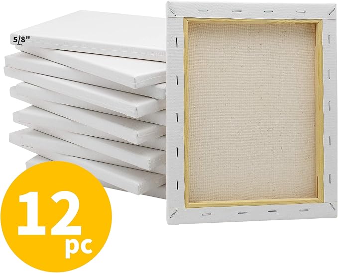 FIXSMITH Stretched Canvas for Painting- 8x10 Inch, Bulk Pack of 12, 100% Cotton - Image 2