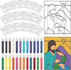 Remerry 16 Pcs DIY Nativity Suncatcher Vbs Faux Stained Glass Faith Based by Remerry