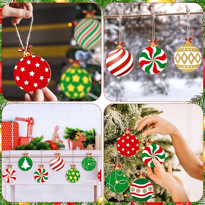 Cinnvoice 60 Pcs Wood Christmas Crafts - Image 6