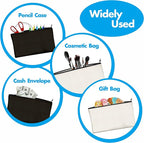 15 Pack Blank Cotton Canvas DIY Craft Zipper Bags Pouches Pencil Case - Image 5