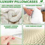 Pillow Cases - 100% Viscose Derived from Bamboo - Cooling Pillowcase - King Size - Image 6