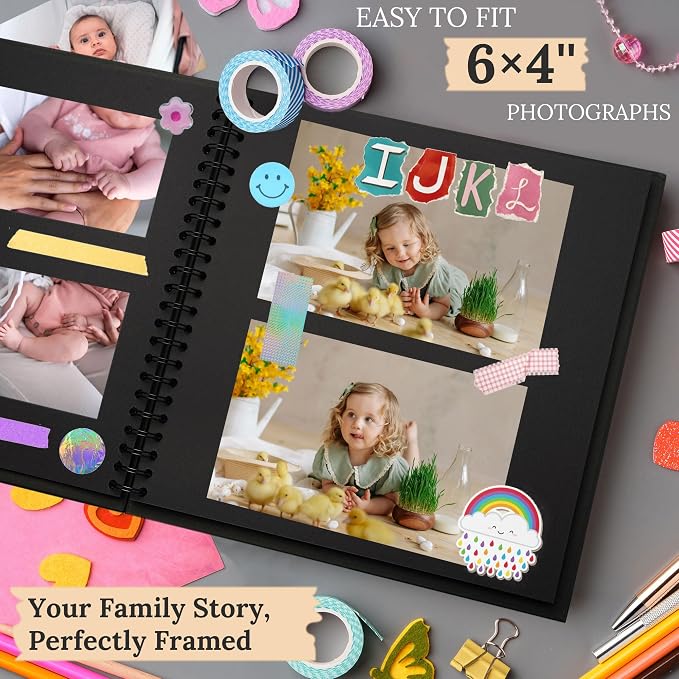 Scrapbook 10x10 Inch DIY Scrapbook Album Hardcover Kraft Paper 40 pages/20 - Image 5