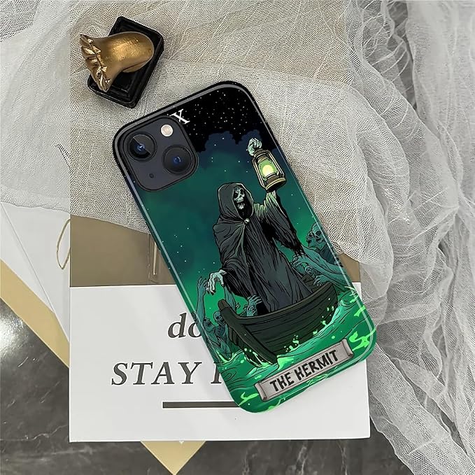 ZHEGAILIAN Case for iPhone 14 Plus, The Hermit Night Skull Durable Shockproof - Image 6