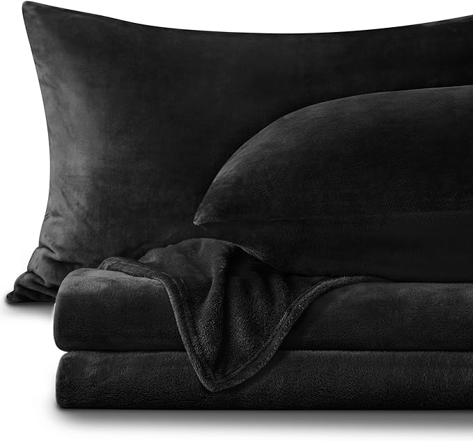 BEDELITE Flannel Sheets Queen Size Black by BEDELITE