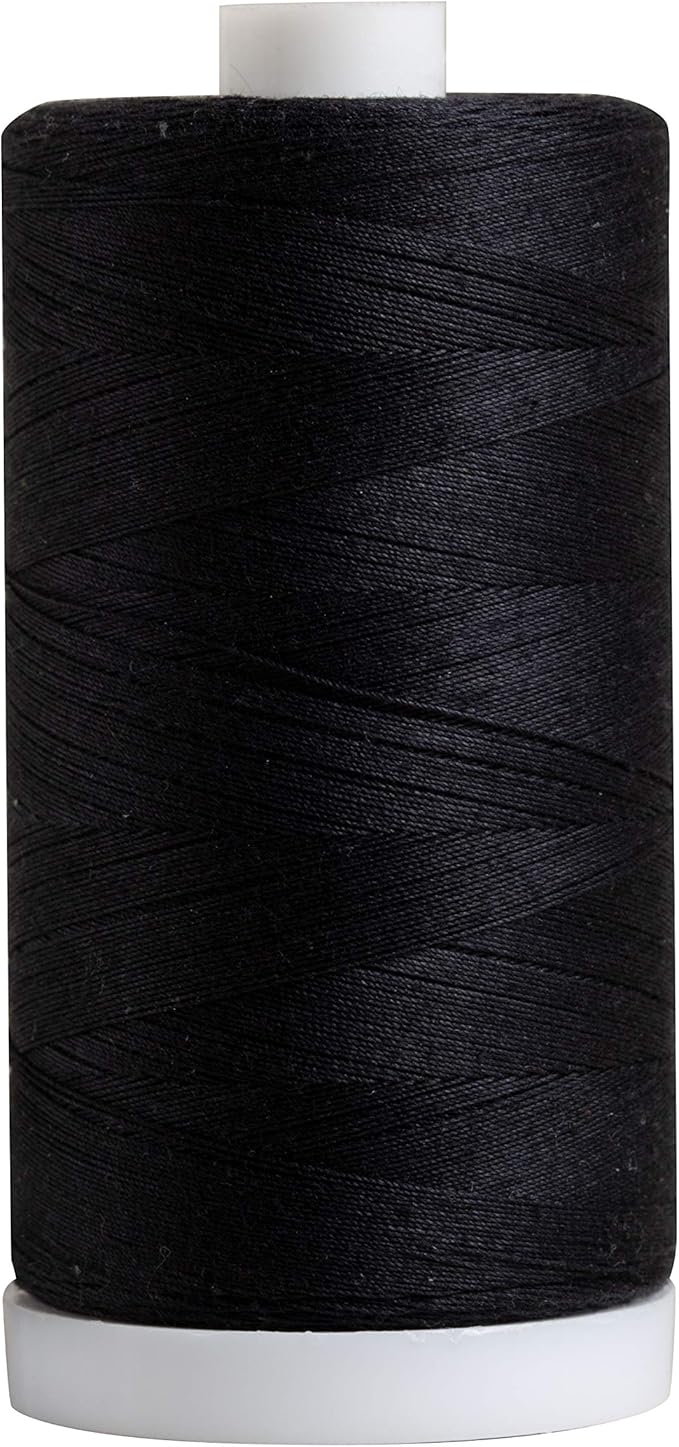 Connecting Threads Black 100% Cotton Thread Spool | Large 1200 yard thread spool by ConnectingThreads