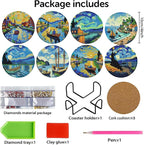 8 PCS Starry Sky Diamond Art Coasters Kit - Image 7