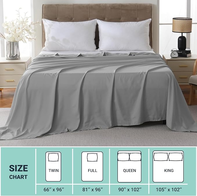 ZPECC King Flat Sheet Only 1 Pack, Durable Light Gray Top Bed Sheets - Image 5
