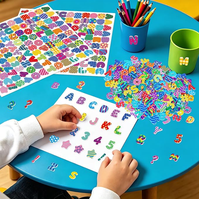 640 PCS Foam Letter Stickers for Kids Crafts, 3D Puffy Colorful Alphabet ABC - Image 6