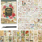 Flower Sticker Book for Scrapbooking, 500+ Floral Stickers for Junk Journal by Ahmagen