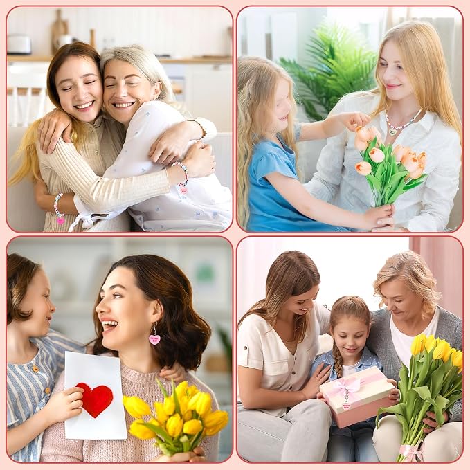 Augshy 64 Pcs Mother's Day Resin Charms, Mom Conversation Heart Charm | Love - Image 7
