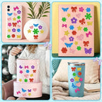 700 Pcs Glitter Foam Stickers, Butterfly & Flower & Bow Shapes Stickers - Image 4