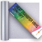 HTVRONT Silver Glitter HTV Vinyl Roll-12 x 15FT Silver Glitter Heat Transfer by HTVRONT