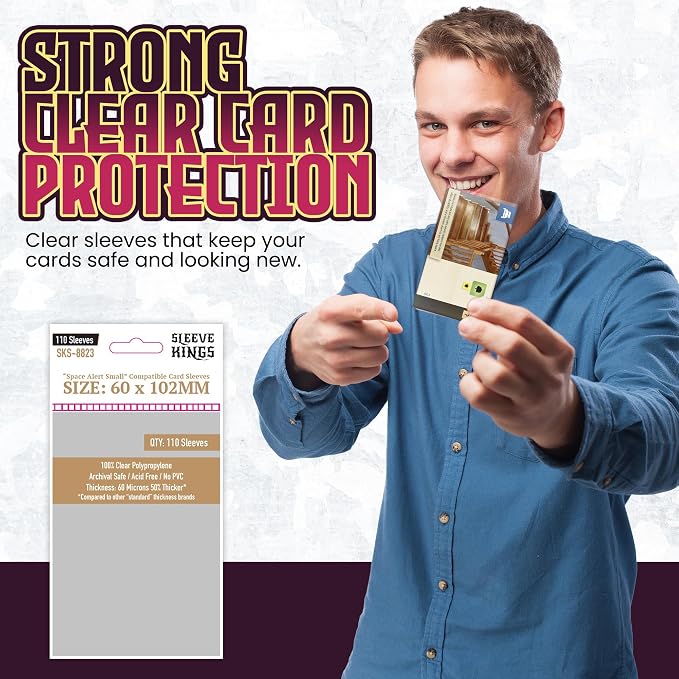 Sleeve Kings Space Alert Compatible Card Sleeves 60x102mm – 60 Micron Thick - Image 2