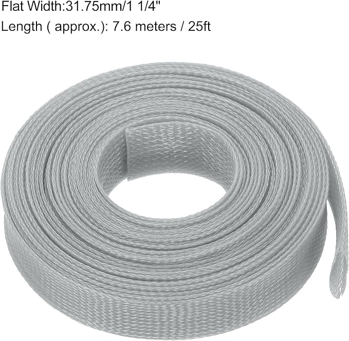 uxcell Expandable Sleeving, 1 1/4-inch 25ft Cable Sleeve - Image 3