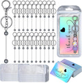 Sasylvia 60 Pcs Beadable Keychain Bars Bulk Making Kit 20 Beaded Keychain 20 by Sasylvia