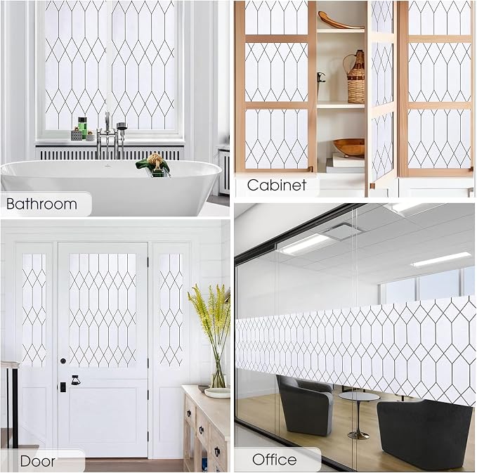 Windimiley Window Privacy Film Stained Glass Static Clings, Bathroom Frosted - Image 7