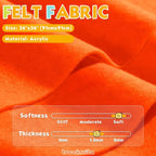 Neon Orange 36" X 36" Felt Fabric Sheet - Image 2