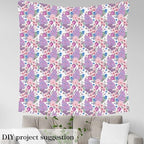 Watercolor Flowers Fabric by The Yard, Spring Wild Floral Bees Leaves Flannel - Image 4