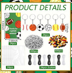 Suncalla 984 Pcs 24 Set Sport Keychain Making Kit DIY Basketball Football - Image 2