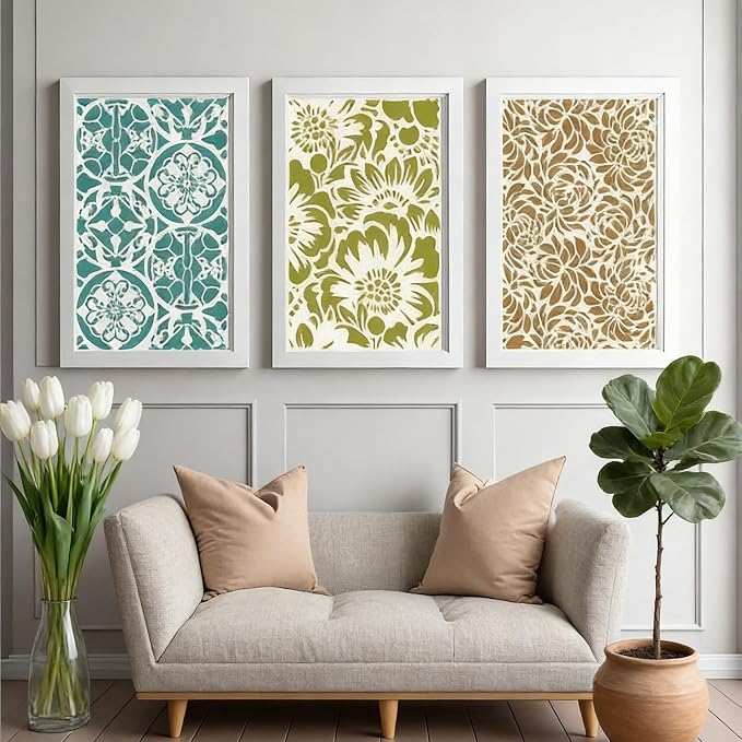 16 Pieces Stencils for Painting, Abstract Texture Mixed Media Art Supplies - Image 4