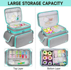 LEFOR·Z Small Sewing Supplies Organizer, Double-Layer Sewing Accessories - Image 3