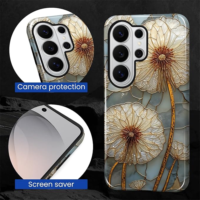 for Samsung Galaxy S26 Ultra Case, Dandelion Stained Glass Pattern Glossy 2 in - Image 6