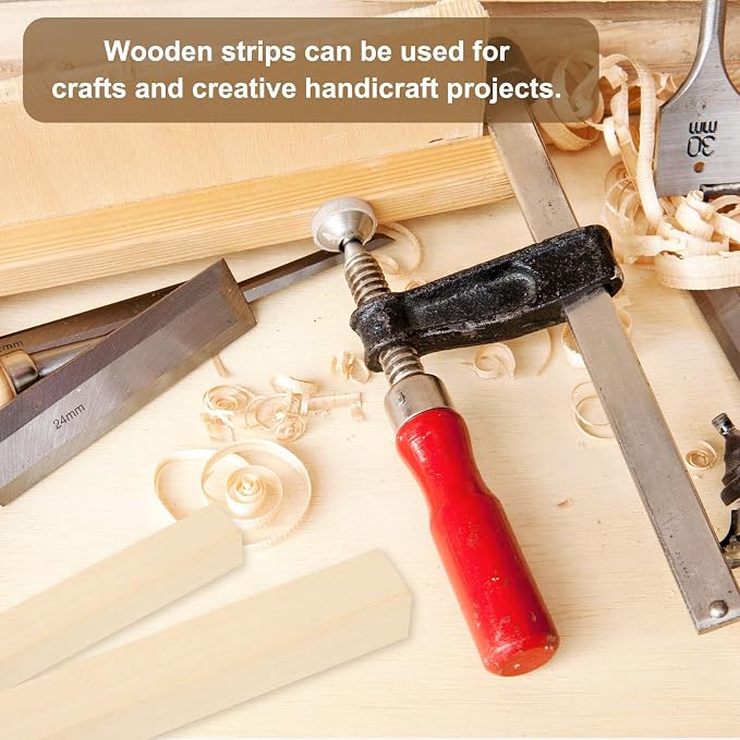 MECCANIXITY 6Pcs Basswood Sticks, 1.2" x 1.2" x 8" Square Wooden Dowel Rods - Image 5