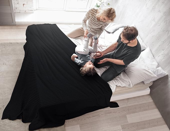 Utopia Bedding 100% Cotton Waffle Weave Blanket Twin Size - Image 4