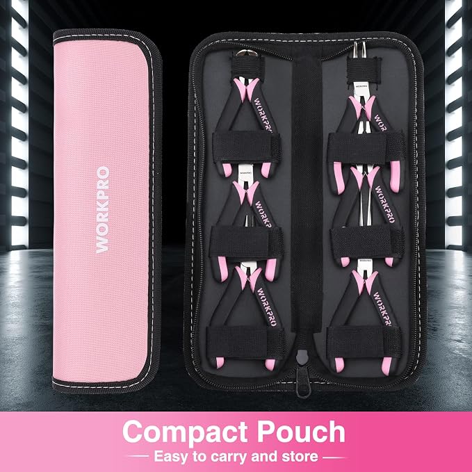 WORKPRO 6-Piece Mini Pliers Set | Needle Nose, Long Nose, Bent Nose, End - Image 7
