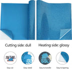 guangyintong Heat Transfer Vinyl Glitter Sky Blue HTV Rolls, Glitter HTV Vinyl - Image 4