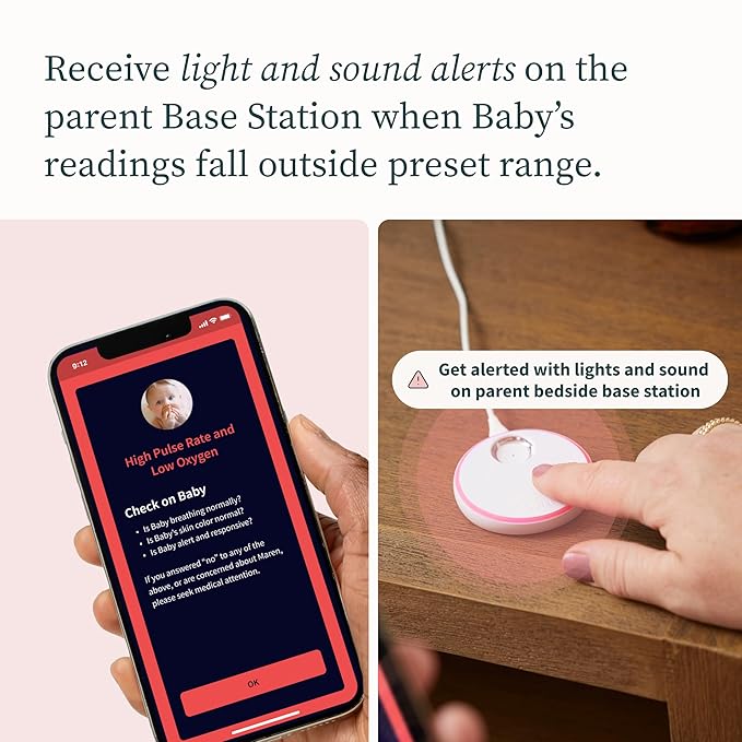 Dream Sock – Smart Wearable Baby Monitor, Infant Pulse Oximeter Tracks Oxygen & Heart Rate | Parents Receive Alerts, Sleep & Health Insights via App | Blue