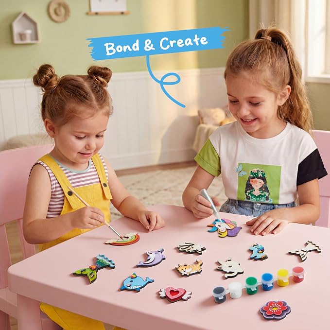 JOYIN 12 pcs Fantasy Wooden Magnets, Kids Unicorn Painting Craft, Spring and - Image 6