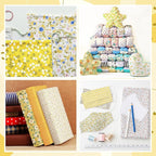 HunnmingRe 20 Pcs 10''x10'' Yellow Flower Quilting Fabric Square Spring Floral - Image 5