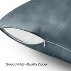 BEDELITE Satin Pillowcase with Zipper, Space Grey Pillow Cases Queen Size Set - Image 5