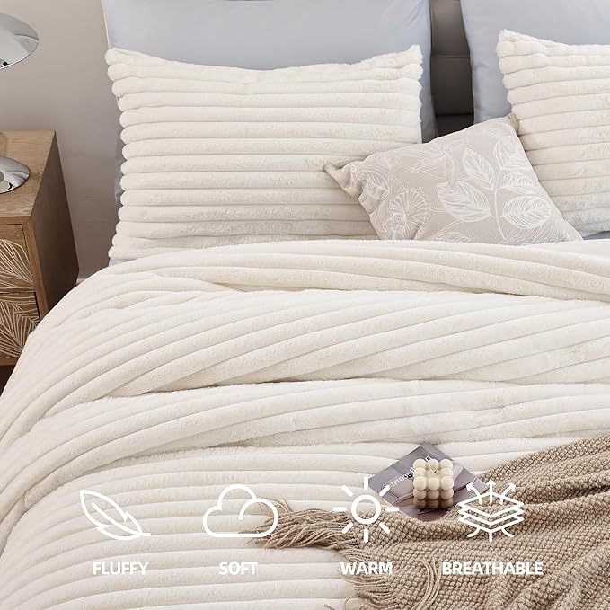 Smoofy Fluffy Full Size Comforter Sets 3 Pieces - Image 2