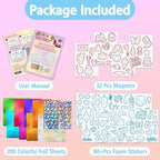 SOOVSY Foil Art Fun Craft Kit for Kids, 200 Foil Sheets, 80+ Foam Stickers - Image 3