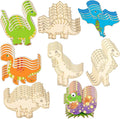 Jetec 64 Pieces Dinosaur Unfinished Wood Cutouts Animal Wooden Paint Crafts by Jetec